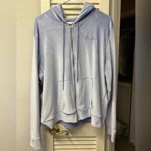 🩵PINK Victoria’s Secret • blue velour sweatshirt • XL • EUC
